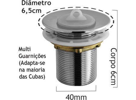 Válvula Pia/Cuba Importada - 4099 - Imagem 3