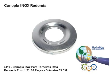 Canopla INOX Redonda - 4119 - Imagem 2