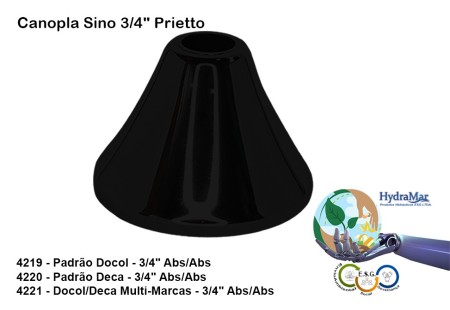 Canopla Sino 3/4" Prietto - 4219 4220 4221 - Imagem 2