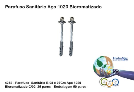 Parafuso Sanitário B.08 Aço 1020 Bicromatizado - 4252 - Imagem 2