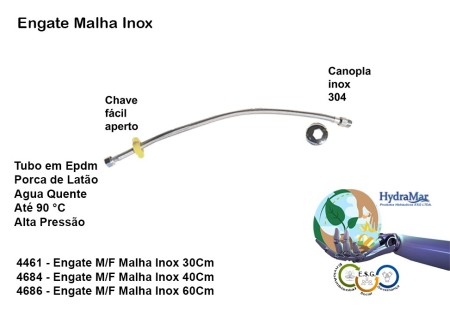 Engate Malha Inox Macho/Fêmea - 4461 4684 4686 - Imagem 2