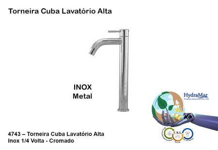 Torneira Cuba Lavatório Alta - 4743 - Imagem 2