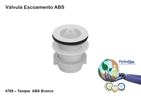 Válvula Escoamento Tanque ABS Branco - 4789 - Imagem 2