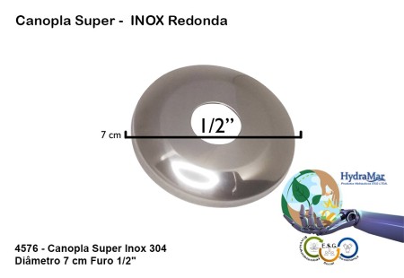 Canopla Super -  INOX 304 - Redonda - 4756 - Imagem 3